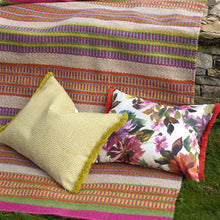 Load image into Gallery viewer, Designers Guild Pompano Acacia Outdoor Cushion on Outdoor Rug