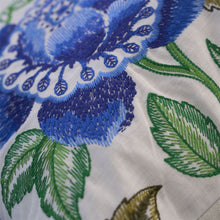 Indlæs billede til gallerivisning Isabella Embroidered Cobalt Cushion close up details, by Designers Guild