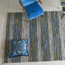 Load image into Gallery viewer, Eleonora Embroidered Cobalt Cushion, by Designers Guild on area rug