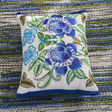 Load image into Gallery viewer, Isabella Embroidered Cobalt Cushion, by Designers Guild on area rug
