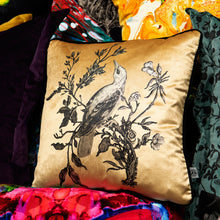 Load image into Gallery viewer, Timorous Beasties Golden Oriole Cushion in Gold With other Timorous Beasties Cushions