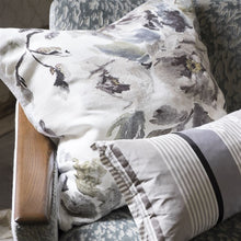 Load image into Gallery viewer, Shanghai Garden Ecru Linen Cushion, by Designers Guild on sofa