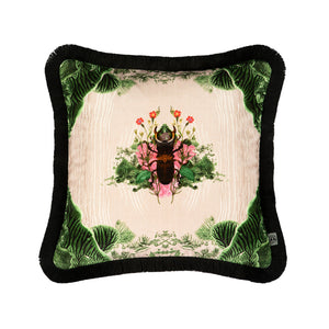 Timorous Beasties Beetle Blotch Fringed Cushion Front