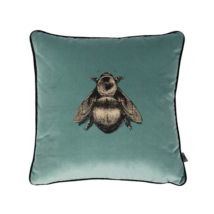 Timorous Beasties Napoleon Bee Sea Blue Cushion Front