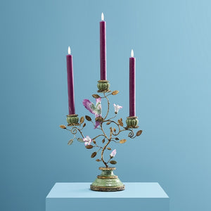 Parrot Candle Holder, Green and Gold