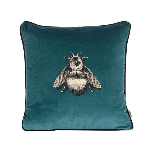 Timorous Beasties Napoleon Bee Teal Cushion Front