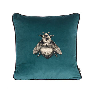 Timorous Beasties Napoleon Bee Teal Cushion Front