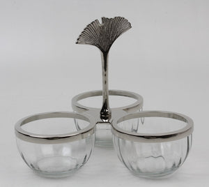 Nut Bowl in Nickel and Glass