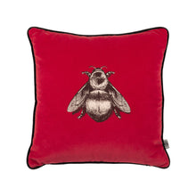 Indlæs billede til gallerivisning Timorous Beasties Napoleon Bee Crimson Cushion Front