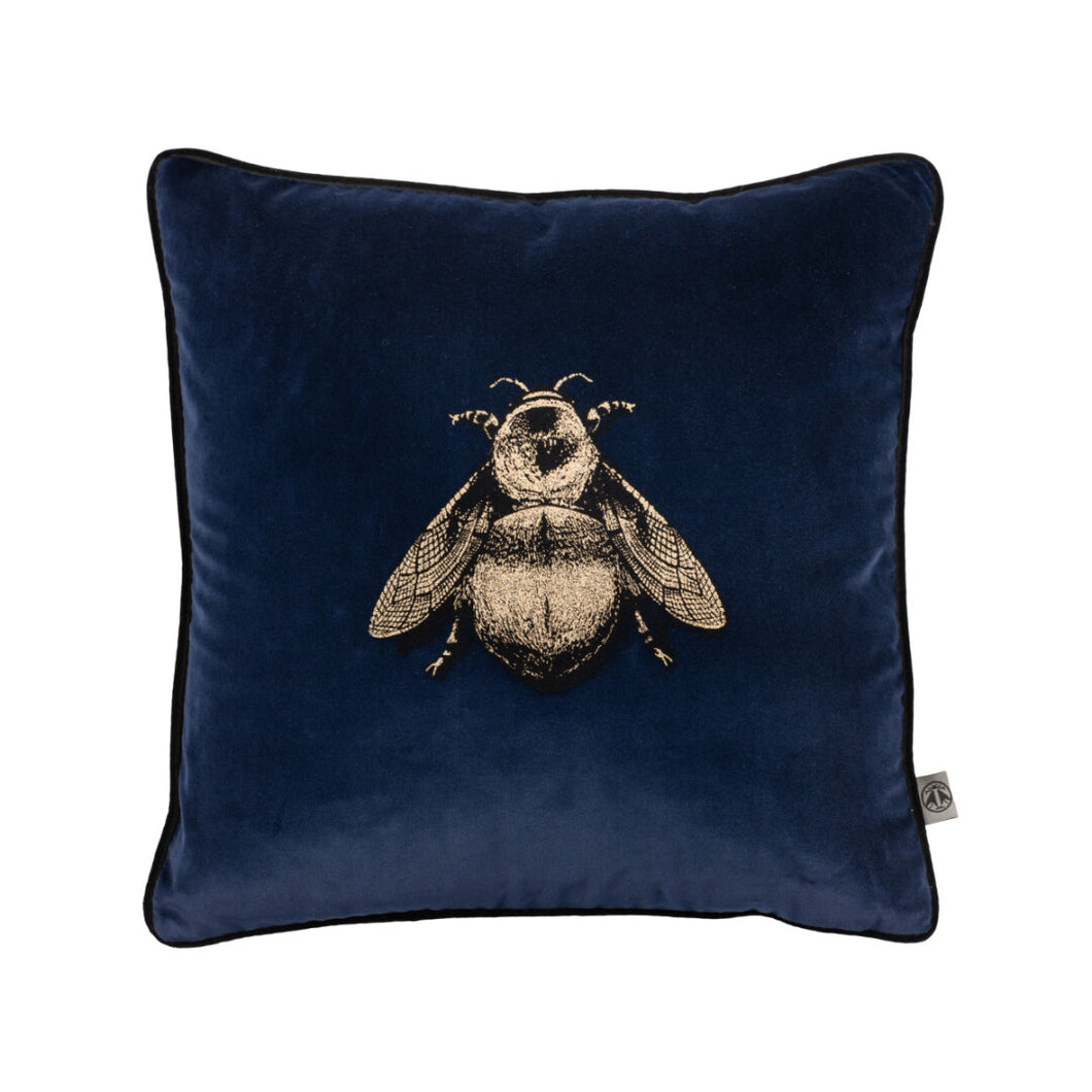 Timorous Beasties Napoleon Bee Navy Blue Cushion