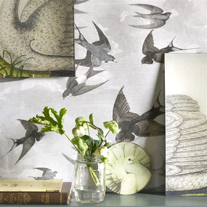 Chimney Swallows Wallpaper, by John Derian