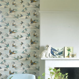 John Derian Chimney Swallows Wallpaper