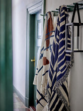 Load image into Gallery viewer, Bloomingville Frankie Blue and White Recycled Cotton Throw On Hook
