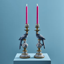 Indlæs billede til gallerivisning Blue &amp; White Parrot Candleholder