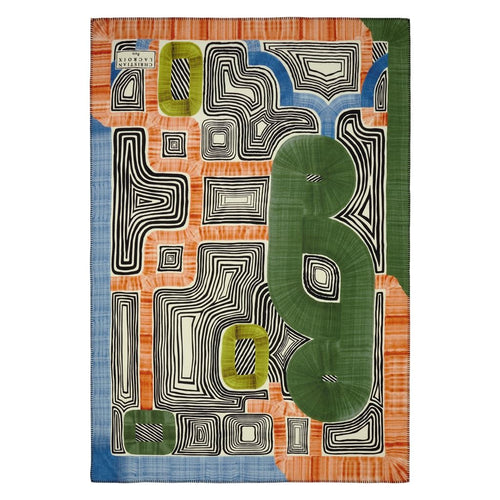Christian_Lacroix_En_Allant_Aux_Baux_Cypress_Merino_Wool_Modern Throw Blanket