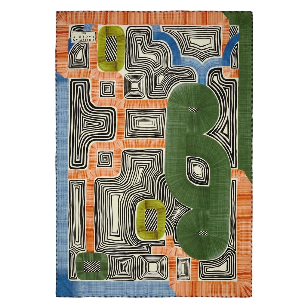 Christian_Lacroix_En_Allant_Aux_Baux_Cypress_Merino_Wool_Modern Throw Blanket