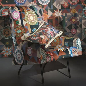 Christian Lacroix Trinquetaille Terre Cuite Cushion on Chair with Matching Fabric