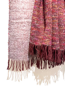 Coco Light Purple Mohair Wool Throw Blanket