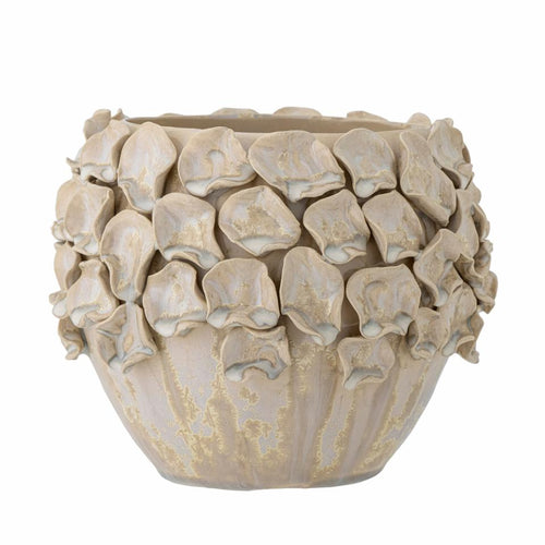 Coral Natural Stoneware Flowerpot