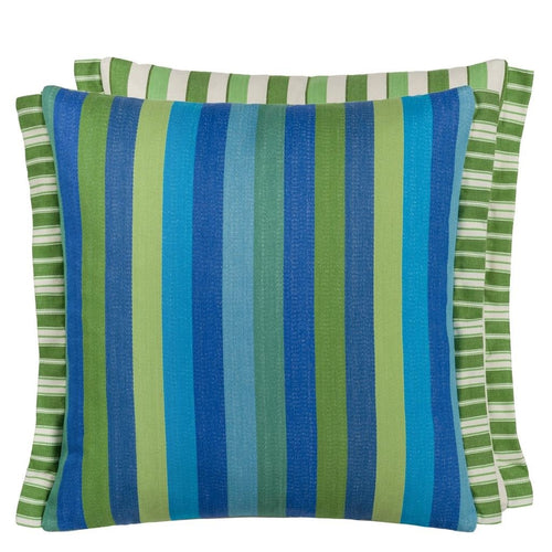 Cork Street Stripe Cobalt Cotton Cushion from Designers Guild
