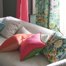 Load image into Gallery viewer, Designers_Guild_Brera_Lino_Cerise_Grass_Cushion_side view