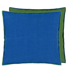 Load image into Gallery viewer, Designers Guild Brera Lino Lagoon &amp; Emerald Linen Cushion