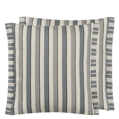 Designers Guild Burlington Stripe Charcoal Cotton Cushion