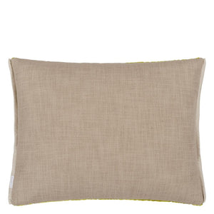Designers Guild Cartouche Moss Velvet Cushion Reverse