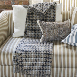 Designers Guild Clarendon Natural Merino Wool Throw on sofa 