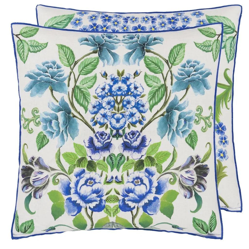 Eleonora Linen Cobalt Cushion, by Designers Guild