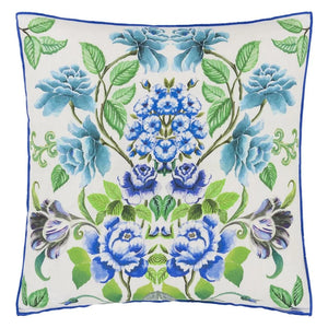 Eleonora Linen Cobalt Cushion front, by Designers Guild