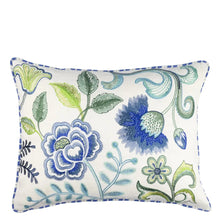 Load image into Gallery viewer, Decorative pillow with floral embroidery on a white background
