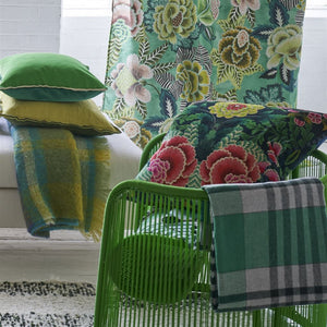 Designers Guild Fontaine Cobalt Throw in Living Room Setting