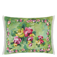 Indlæs billede til gallerivisning Designers_Guild_Ghirlanda_Emerald_Linen_Cushion Reverse
