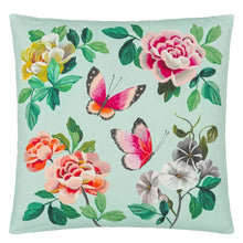 Indlæs billede til gallerivisning Designers Guild Miraflores Duck Egg Cotton Cushion Reverse