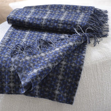 Load image into Gallery viewer, Designers Guild Pembroke Cobalt Merino Wool Throw details