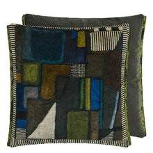 Indlæs billede til gallerivisning Designers Guild Raku Patchwork Chocolate Velour Cushion 