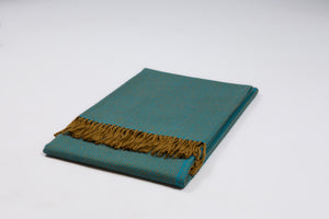 Australia Herringbone Merino Wool Blanket, Turquoise