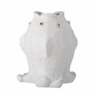 Fili_Fish White_Stoneware_Vase_Side_View
