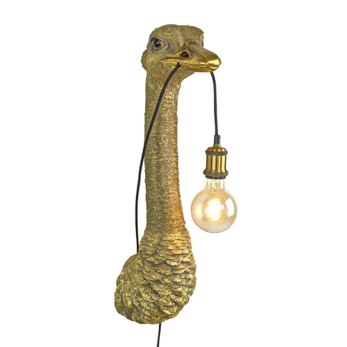 Gold Ostrich wall lamp