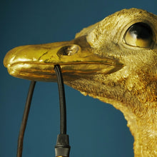 Indlæs billede til gallerivisning gold ostrich wall lamp face detail