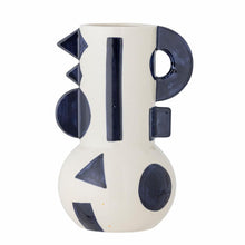 Indlæs billede til gallerivisning Graphica Blue and White Stoneware Vase