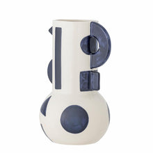 Indlæs billede til gallerivisning Graphica Blue and White Stoneware Vase Rear View