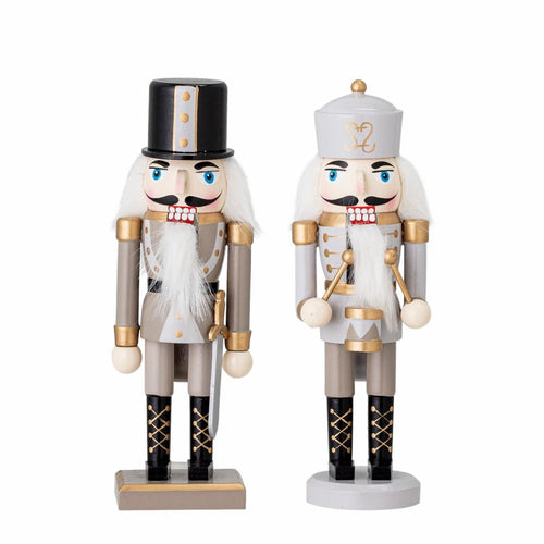 Grey_Gold_Wooden_Nutcrackers Front View