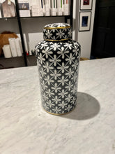Load image into Gallery viewer, Black &amp; White Tanger Patterned Jar, ø14 x h27 cm