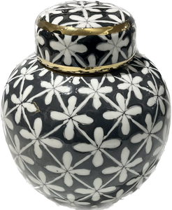 Black & White Tanger Patterned Jar, ø18 x h22 cm