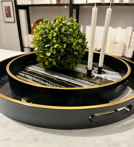 Ethnic Round Mirror Tray, 2 Sizes