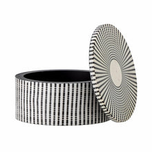 Load image into Gallery viewer, Isabella Black &amp; White Round Box, with Lid
