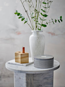 Isabella Black & White Round Box, with Lid