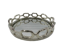 Load image into Gallery viewer, Round Mirrored Nickel Tray